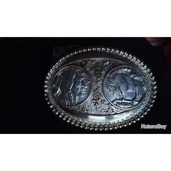 boucle de ceinture plaqu�e or et argent de marque Award Design Medals, USA