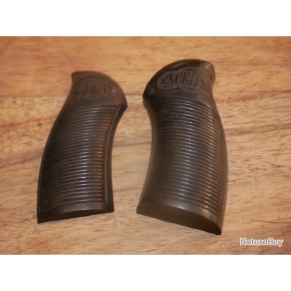 Plaquettes de rare revolver Exelsior SJ & D (Simonin, Janssen & Dumoulin) syst�me Abadie