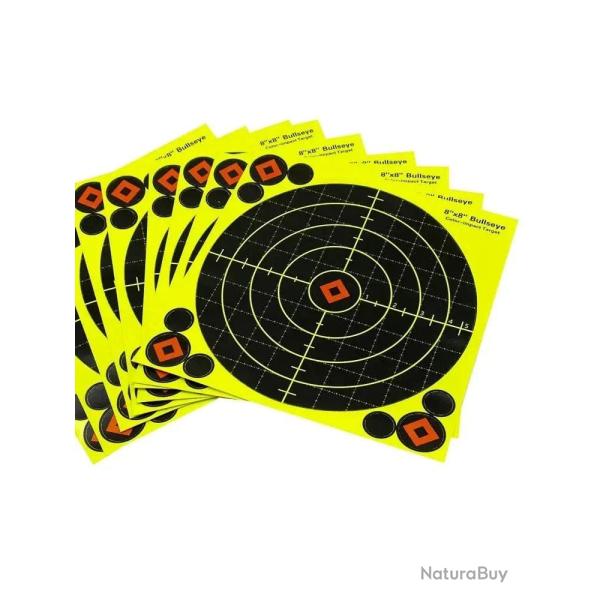Cible papier autocollant 20,5x20,5 cm 10 feuilles - 10 pcs
