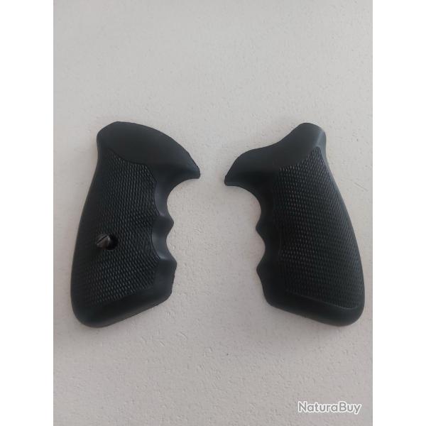 Jeux de plaques pour s&w K un en caoutchouc noir et un en bois d'�b�ne