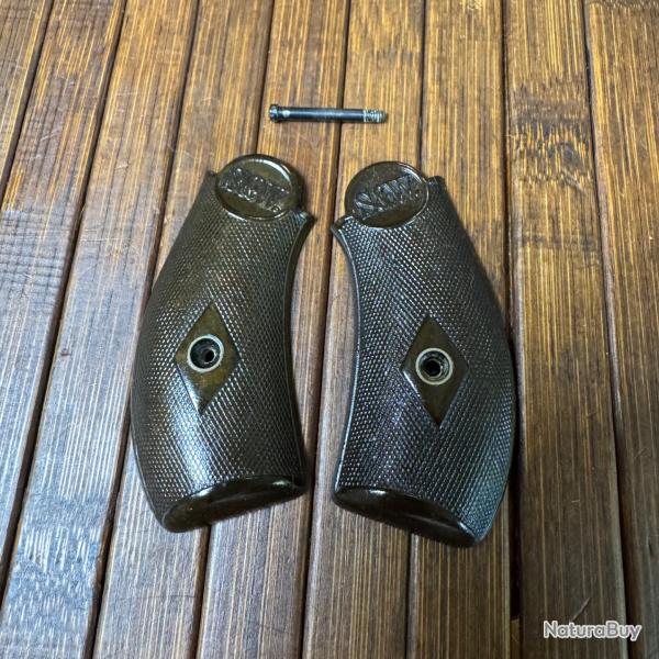 PAIRE PLAQUETTES DE CROSSE COMPL�TE AVEC VISSERIE ORIGINALE SMITH & WESSON 38
