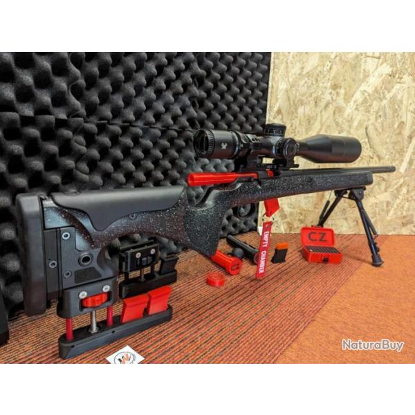 CZ 457 LRP 22lr - Monopod Bag Rider CUSTOM GRAND V3- TIGE INOX (Support de sac) CZ 457 LRP - 22LR