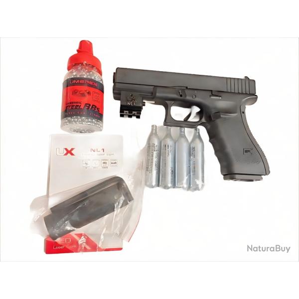 Pack laser Rplique Airgun Glock G17 Gen4 - Cybergun