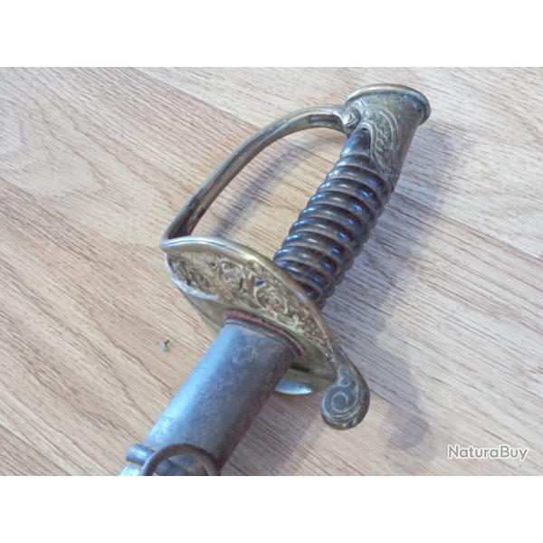 Sabre d'officier d'infanterie, second empire Mle 1855.Combats dans l'est 1870