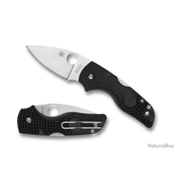 Couteau Spyderco Lil' Native Lightweight Lame Acier CTS BD1N Manche FRN Noir Made USA SC230PBK