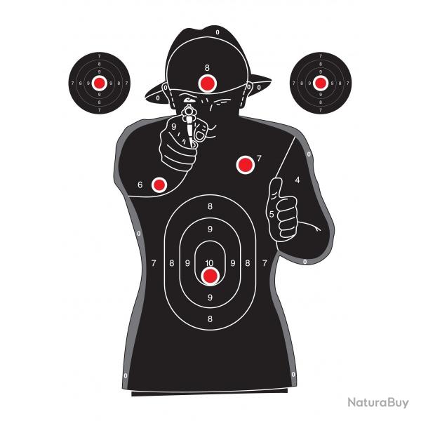 x100 cibles silhouette 2 couleurs Umarex 50x70cm