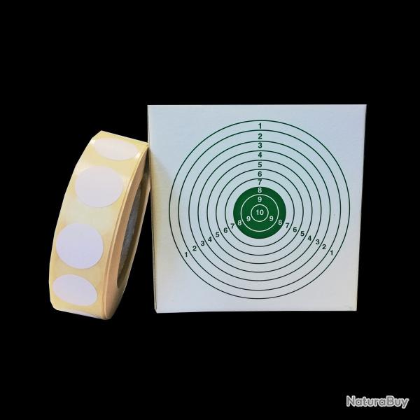 x1000 gommettes blanches Umarex 19mm