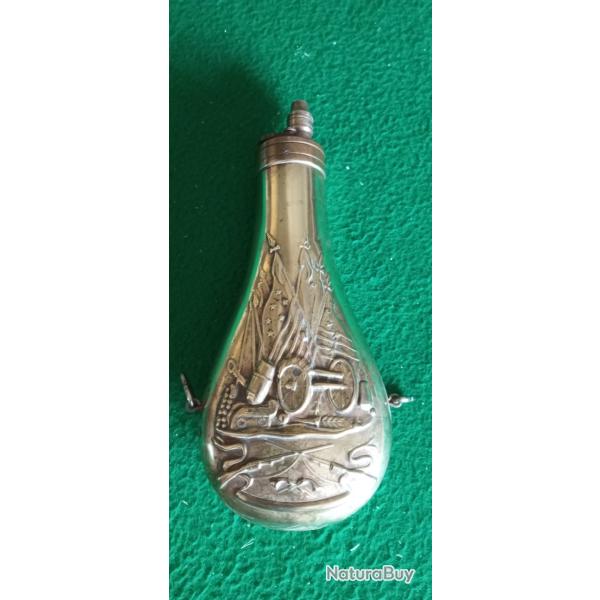 Ancienne poire  poudre vide amricaine walker en laiton