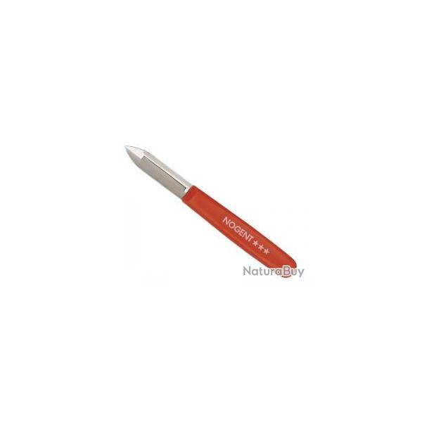 Eplucheur Nogent 3 TOILES CLASSIC  inox, une fente, pour gaucher, manche polypropylne orange