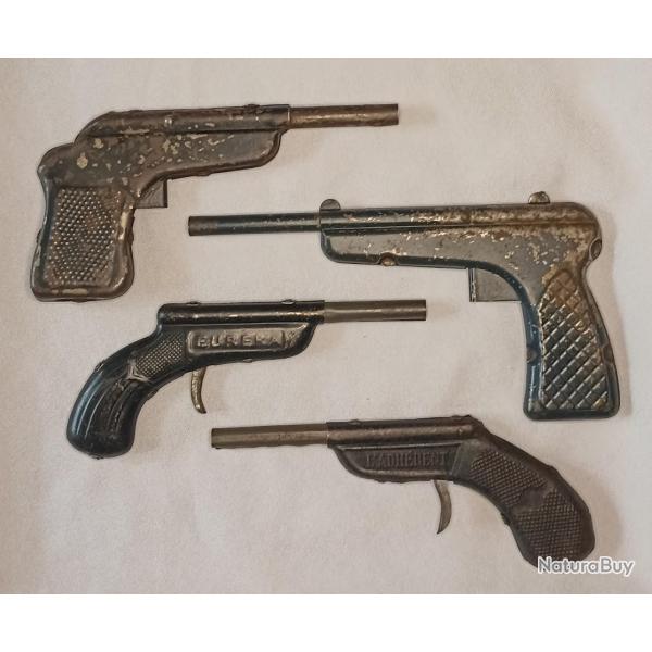 Ensemble de 4 pistolet � fl�chettes en t�le vintage