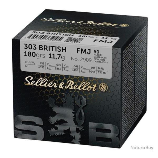 Munition Sellier & Bellot 303 British FMJ 11.7g 180gr x1 boite