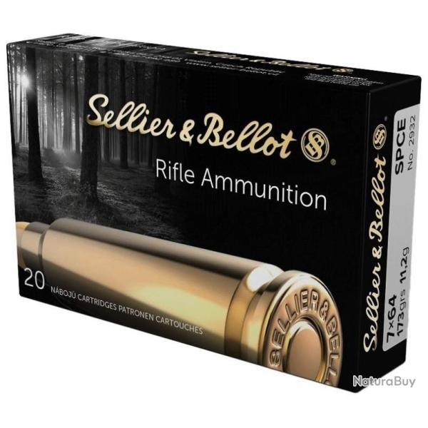Munition Sellier & Bellot SPCE 11.2g 173gr - Cal. 7x64 x1 boite