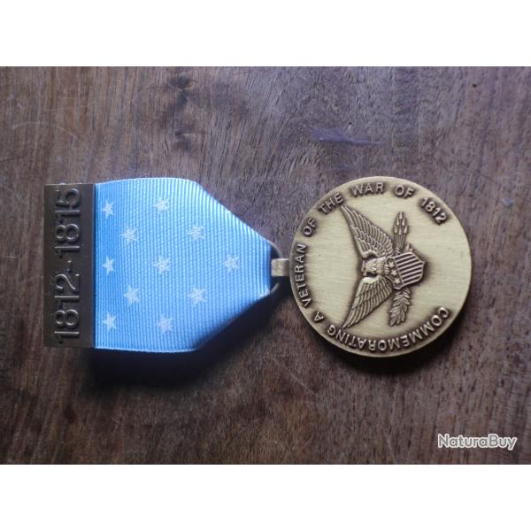 m�daille comm�morative  U.S v�teran de la guerre 1812 / 1815
