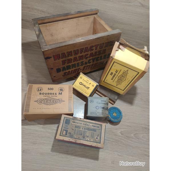 Boite bois rechargement manufrance carton deco bourre