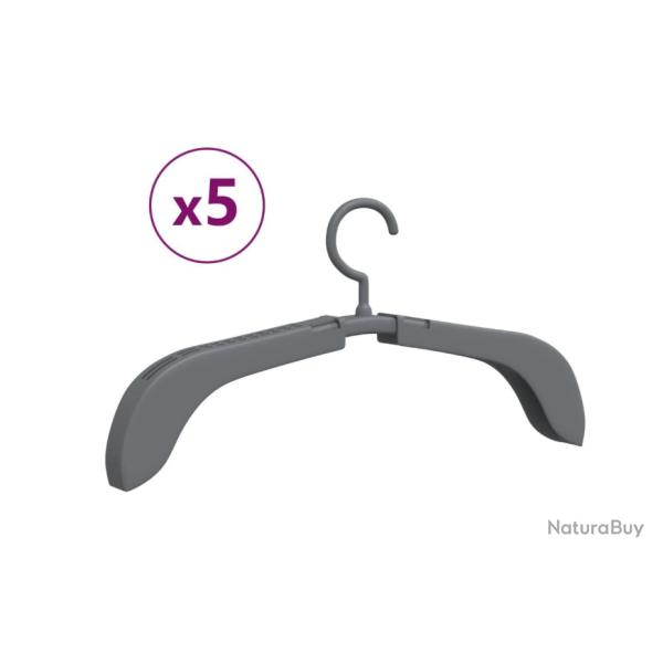 Cintres extensibles 5 pcs Gris 37,5 � 51,5 x 4 x 38 cm PP PE rangement pratique