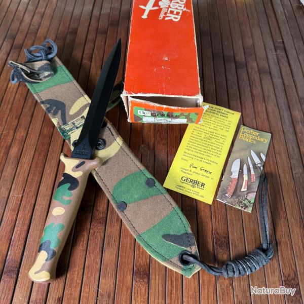 RARE GERBER LEGENDARY BLADES GARDIAN ll CAMOUFLAGE NEUF EN BOTE PORTLAND U.S.A