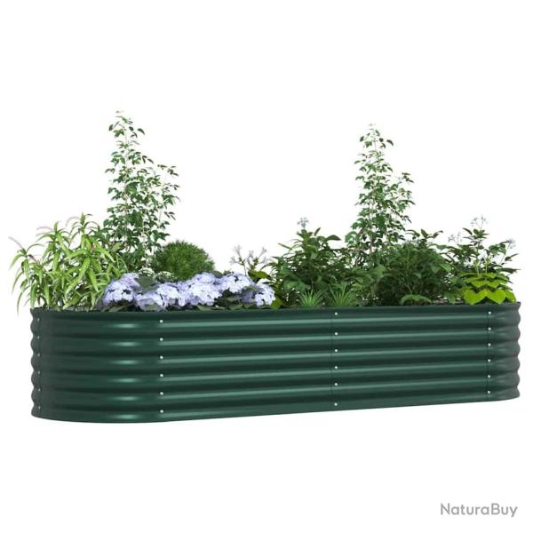 Bac de jardin sur�lev� vert 240x80x44 cm en acier galvanis�