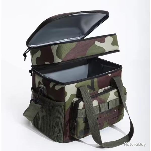 Sac  djeuner tactique isotherme 2 couches tanche repas pique-nique Camping Camo Vert