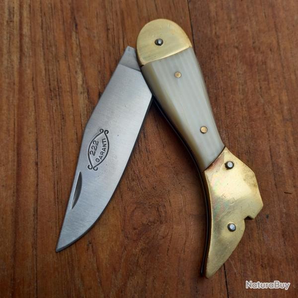Joli Couteau de collection 222 GARANTI JAMBETTE Manche en Ivoirine PONETAGE