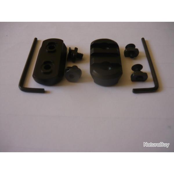 1 Lot de deux rails  de 3 slots pour montage  M - LOOK   ( 3 emplacements )