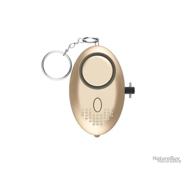 Porte-clefs alarme 130db - anti agression + lampe led - or - LIVRAISON GRATUITE