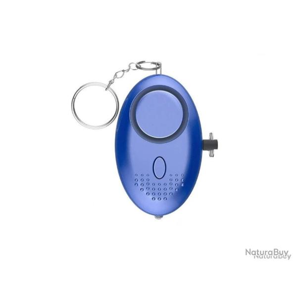Porte-clefs alarme 130db - anti agression + lampe led - bleu - LIVRAISON GRATUITE