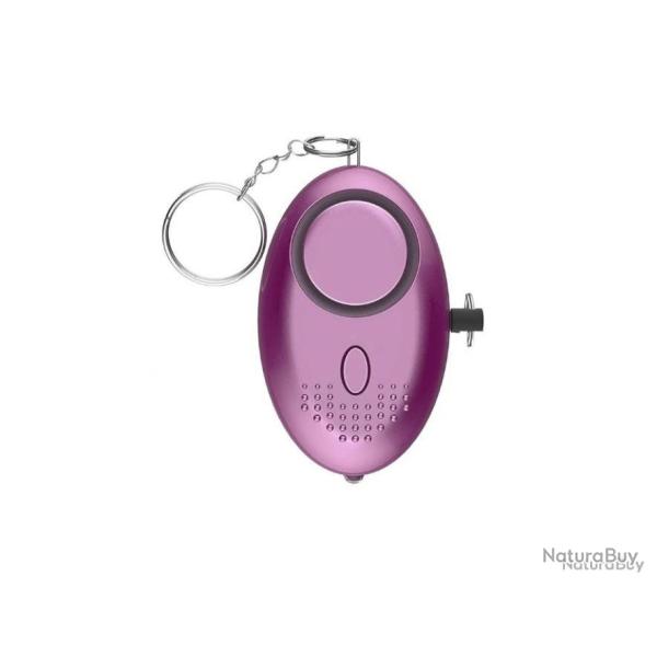 Porte-clefs alarme 130db - anti agression + lampe led - rose - LIVRAISON GRATUITE