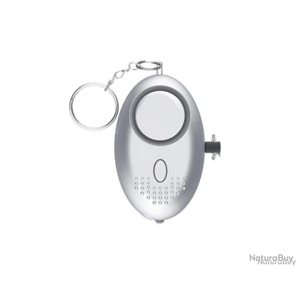 Porte-clefs alarme 130db - anti agression + lampe led - gris - LIVRAISON GRATUITE