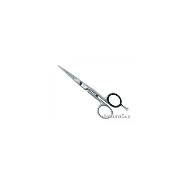 Ciseaux coiffeur modle droit DUE CIGNI, une lame microdente, avec amortisseur et poucette,13 cm,