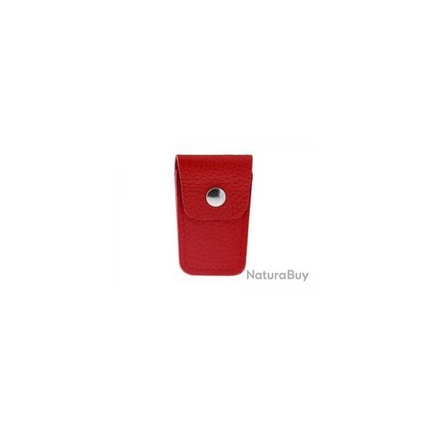 Etui cuir rouge pour ciseaux pliants  NOGENT , HB 520, 10 cm inox (Rf. 6842).