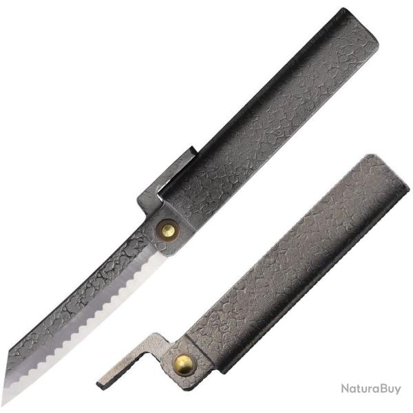 Couteau Higonokami Tsuchime Large Lame Acier VG-10 Manche Acier Pli Japan HIGOTM03