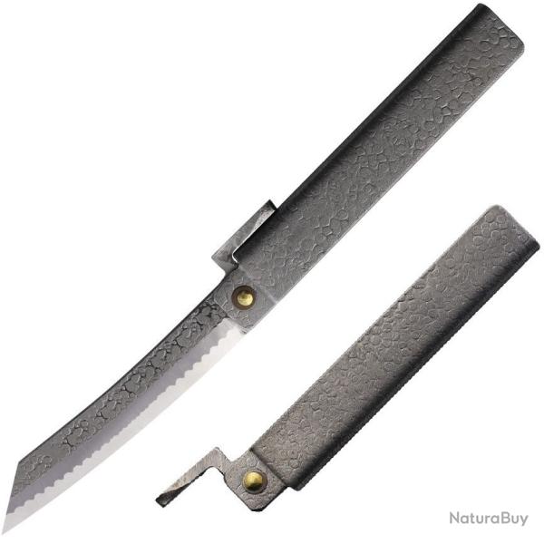 Couteau Higonokami Tsuchime Extra Large Lame Acier VG-10 Manche Acier Pli Japan HIGOTM04