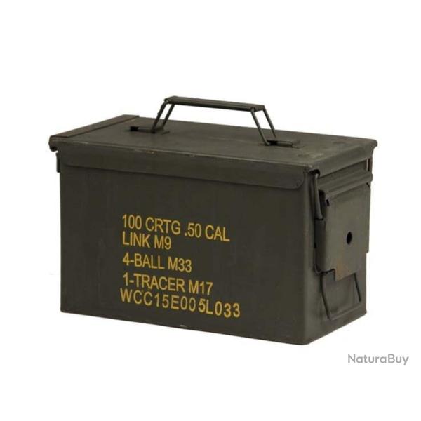 Boite Munitions m�tal US Arm�e Cal. 50/5.56 28x18x14cm