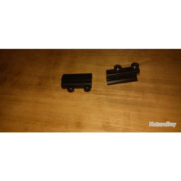 2 Rehausses/adaptateur 14 mm pour rail picatinny