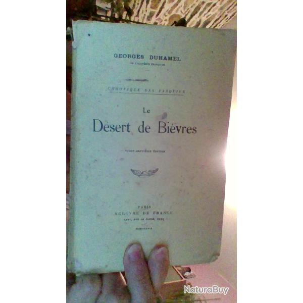 Le desert de Bievres par Georges Duhamel -  Paris mercure de France -