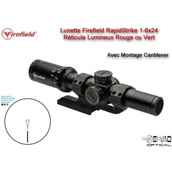 Pack Complet - Lunette Tactique Firefield RapidStrike 1-6x24