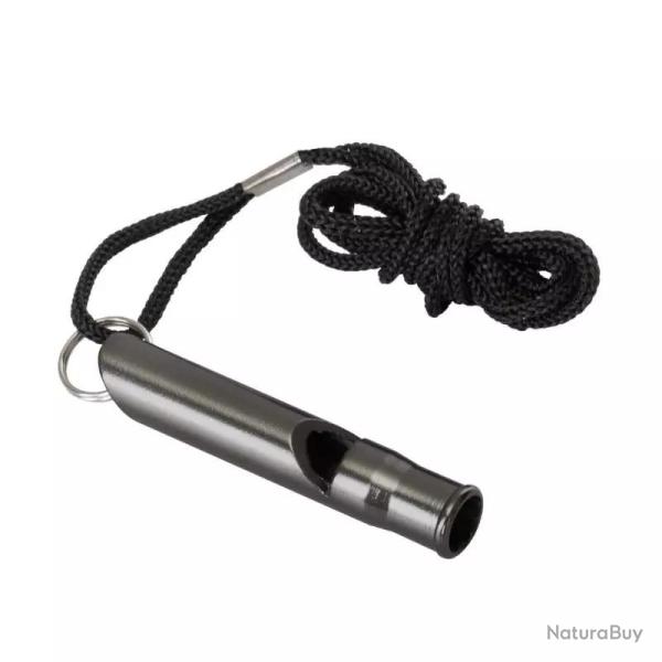 Sifflet d'urgence aluminium Noir