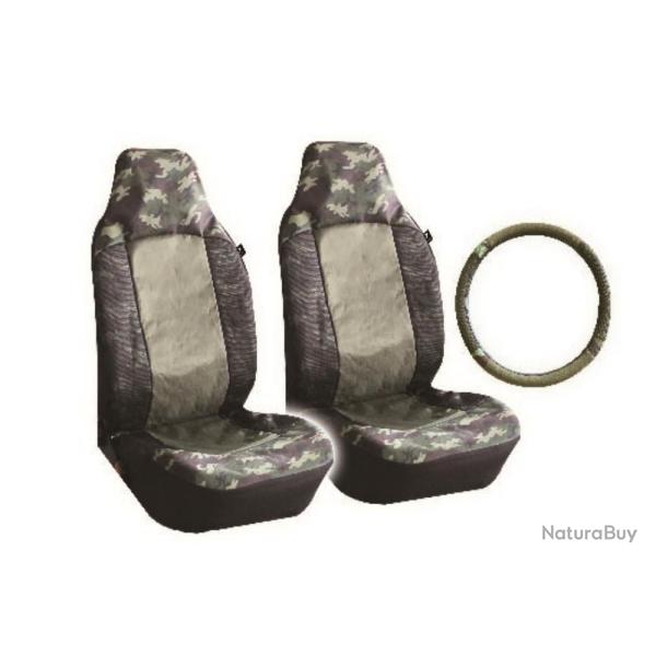 HOUSSES AVANT X2+COUVRE VOLANT CAMO - HV DVPT