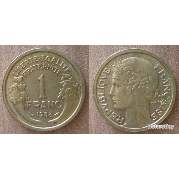 France 1 Franc 1938 Morlon Tete de Laurier Francs Frc Frcs