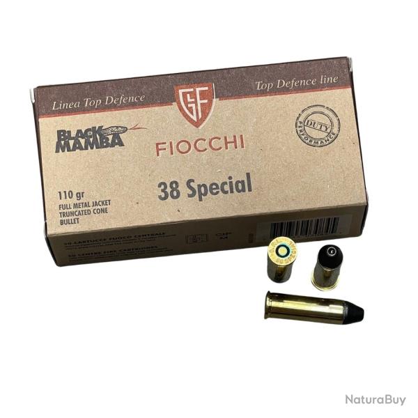 Cartouches FIOCCHI cal.38sp expansive fmjtc black mamba 110gr par 50