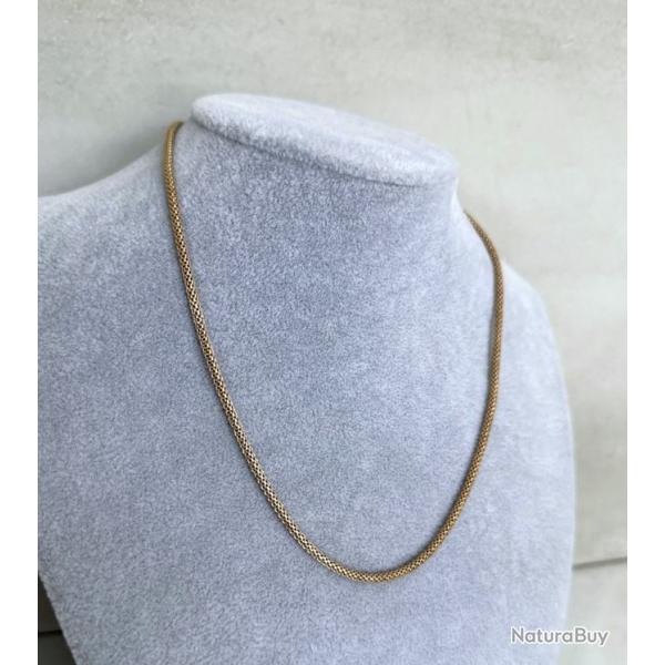 Chaine ancienne en or rose massif 18 carats - collier - raz de cou - maille rare