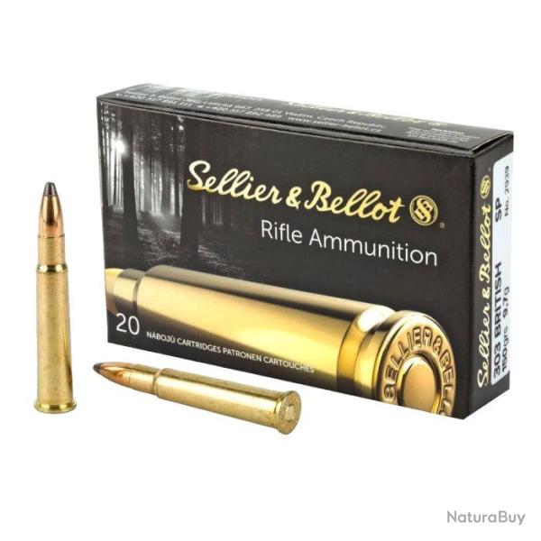 cartouche Sellier & Bellot calibre 303 BRITISH SP 180grs x20