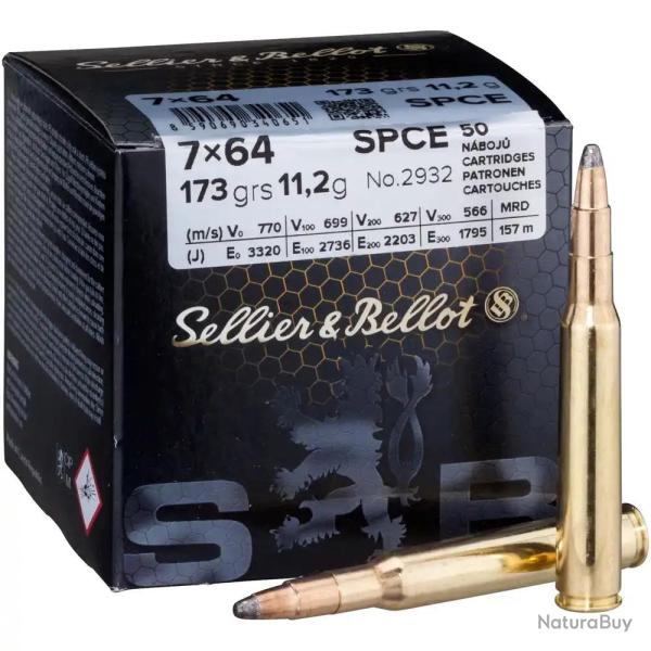 Cartouches Sellier & Bellot calibre 7X64 SPCE 173grs 11.2g x50