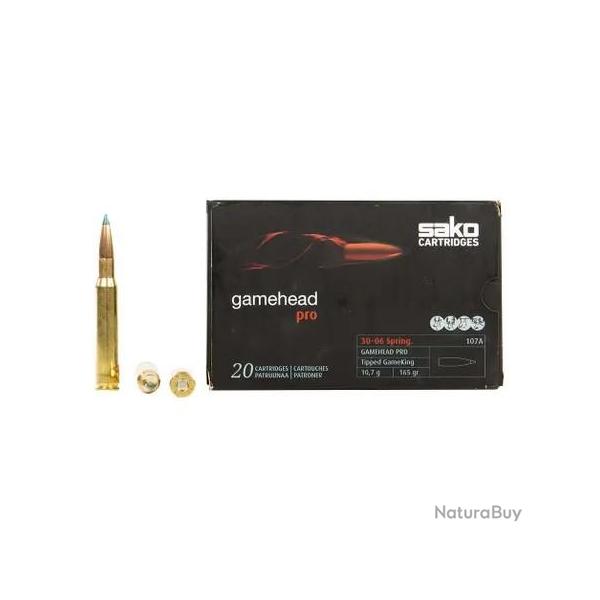 Cartouche SAKO GAMEHEAD PRO TSP calibre 30-06 sptg 165grs x20