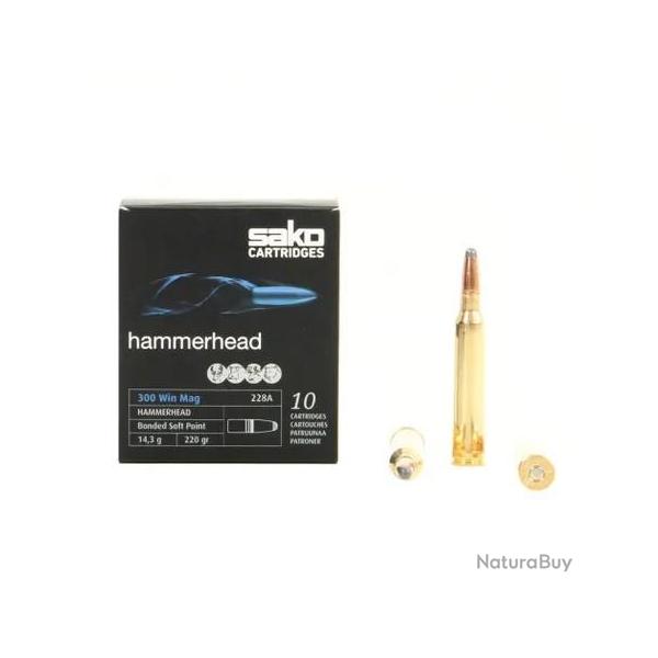 Cartouche SAKO calibre 300win mag 220grs HAMMERHEAD x10