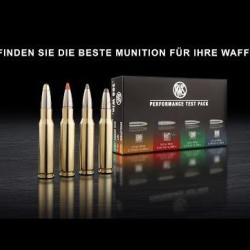 Cartouches RWS calibre 30-06 PERFORMANCE TEST PACK x20