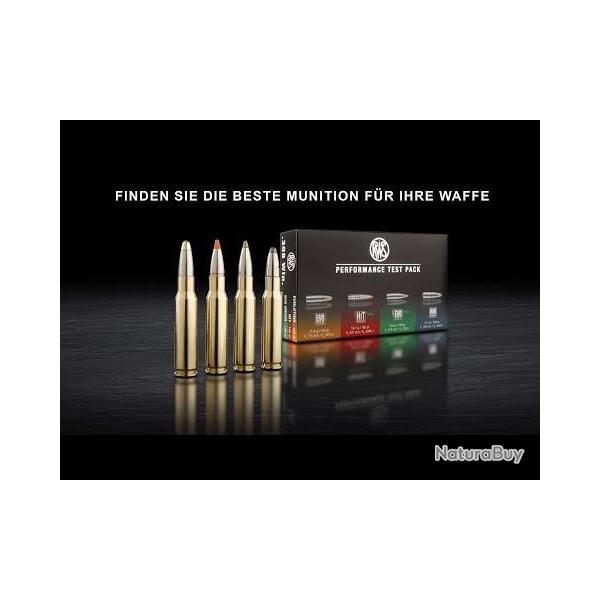 Cartouches RWS calibre 30-06 PERFORMANCE TEST PACK x20