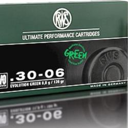 Cartouches RWS calibre 30-06 EVO GREEN 8.8g 136grs x20