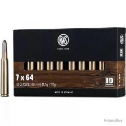 Cartouches RWS calibre 7x64 ID Classic - 11.5g 177grs x20