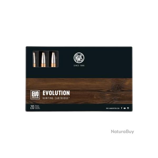 Cartouches RWS calibre 7MM REM MAG Evolution 10.3g 159grs x20